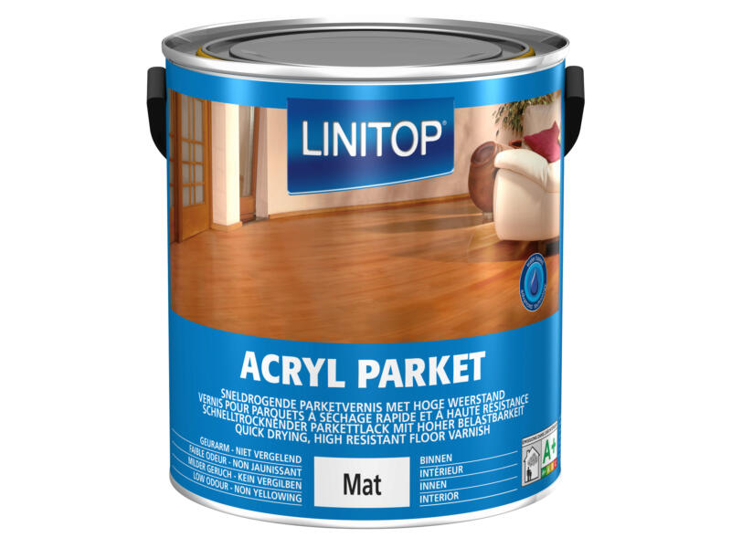 Linitop parketvernis acryl mat 2,5l kleurloos