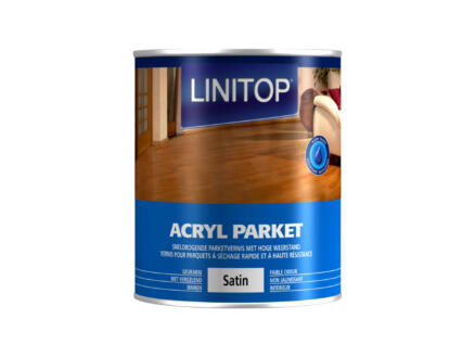 Linitop parketvernis acryl zijdeglans 0,75l kleurloos 1