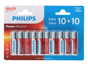 Philips pile LR6/AA 20 pièces