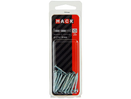 Mack pointes cannelées à tête plate 2,7x30 mm 20 pièces 1