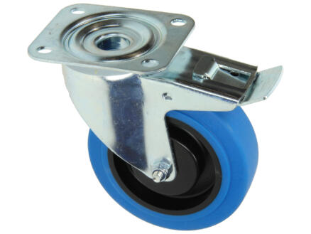 Mack roulette à frein pivotante 125mm platine caoutchouc bleu 1