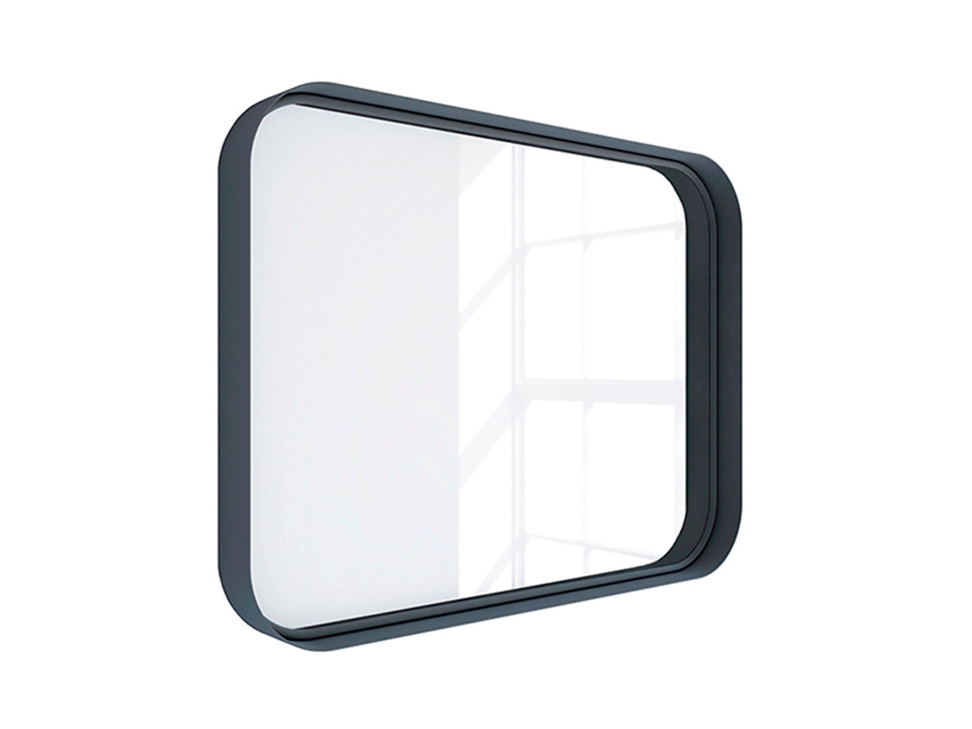 Oppervlakkig katoen Aanhoudend spiegel 80x60 cm mat zwart | Hubo