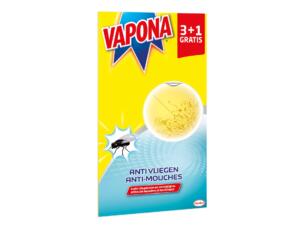 Vapona sticker fenêtre anti-mouches 3 + 1 pièces jaune