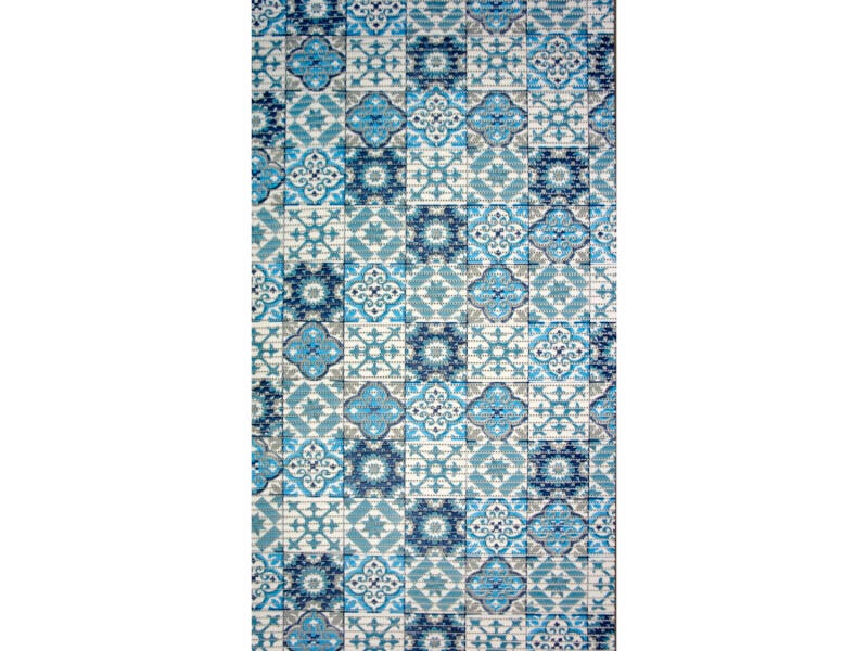 Finesse tapis de bain antidérapant 80x50 cm mosaïque bleu