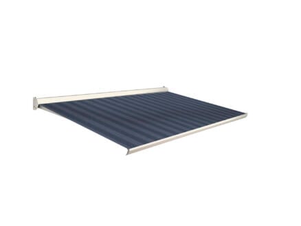Domasol tente solaire électrique F10 300x250 cm bleu D390 avec armature blanc crème RAL 9001 1