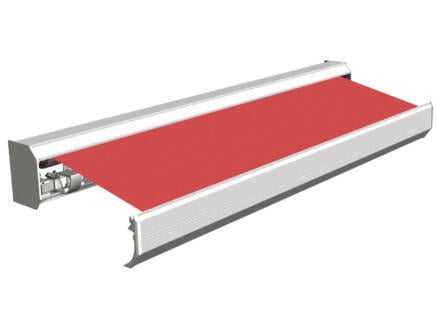 Domasol tente solaire électrique F30 550x300 cm rouge et armature blanc crème