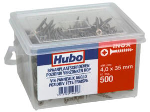 Hubo vis pour aggloméré PZ2 35x4 mm inox 500 pièces